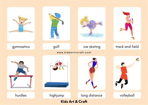 Sports Flashcards for Kids – Free Printables - Kids Art & Craft