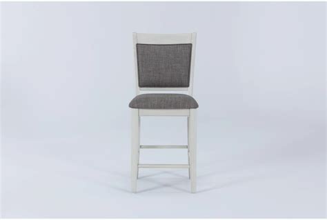 Sutton White Kitchen Counter Height Stool With Back | Living Spaces