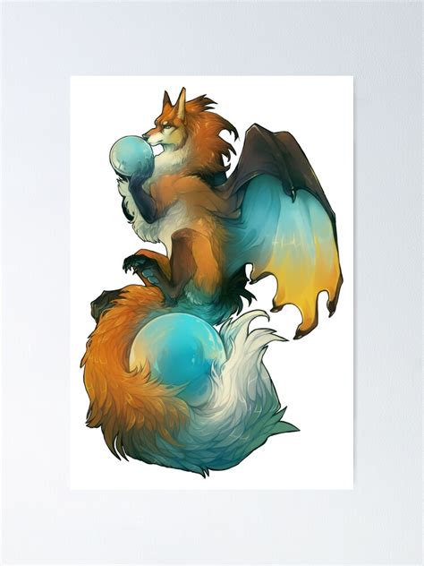 "Fox dragon" Poster by ravoilie | Redbubble