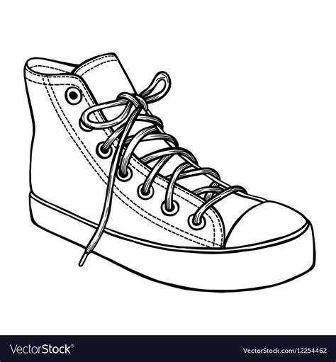 Hand drawn sketch sport shoes Royalty Free Vector Image