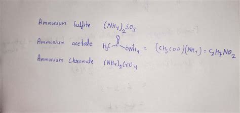 [Solved] What is the formula for ammonium sulfite ? What is the formula for... | Course Hero