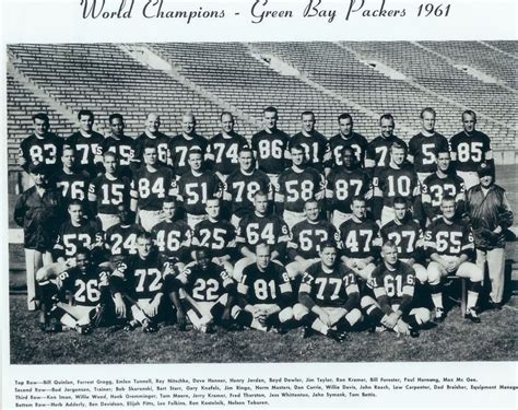 1961 ~ Green Bay Packers (vs. New York Giants) ~ http://en.wikipedia ...