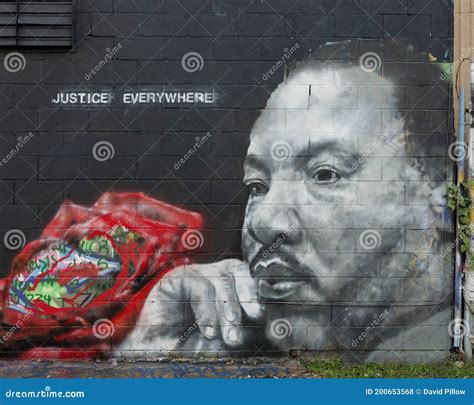 Justice Everywhere Mural with Face of Martin Luther King in West Dallas ...