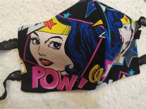 Wonder Woman Face Mask – Wonder Woman Cotton Face Mask – Washable Fabric Face Mask – Two Sided ...