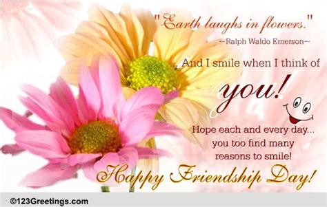 Friendship Day Flowers Cards, Free Friendship Day Flowers eCards | 123 Greetings