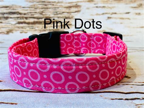 Pink polka dot dog collar, girl dog collar, pink dog collar, adjustable collar, washable collar ...
