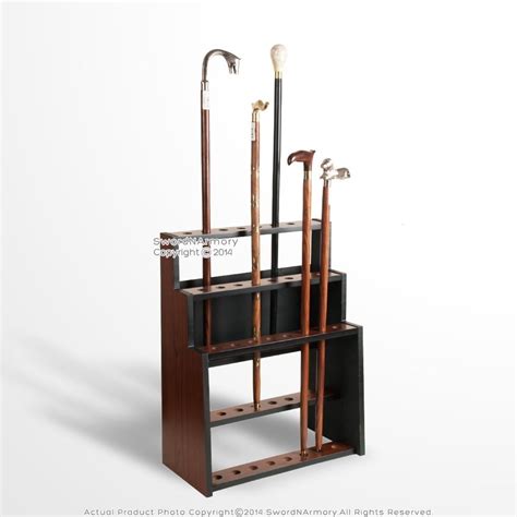 Deluxe 3 Tiers Wooden Walking Stick Display Stand Hold 24 Canes | Wooden walking sticks, Walking ...