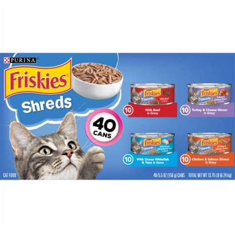 Purina Friskies Shreds Wet Cat Food Variety Pack, 40 ct / 5.5 oz - Ralphs