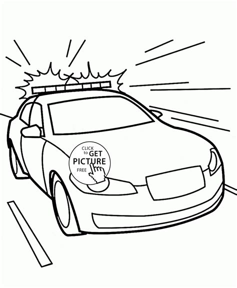 Police Car Coloring Page