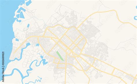 Printable street map of Machala, Ecuador Stock Vector | Adobe Stock