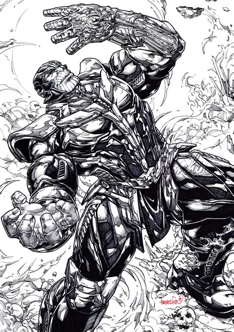 Thanos (inks) by emmshin on DeviantArt