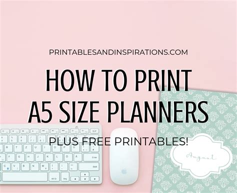 How To Print A5 Size Planner Inserts + Free Printables! - Printables ...