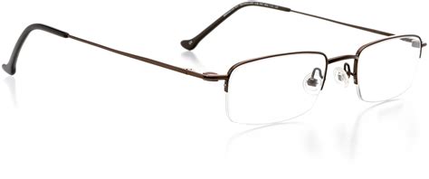Optical Eyewear Glasses - Rectangle Shape, Metal Half Rim Frame - Matte Bronze - Walmart.com