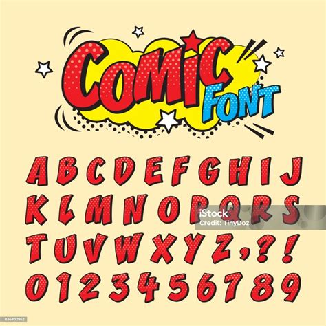 Comic Fontred Stock Illustration - Download Image Now - Cartoon ...