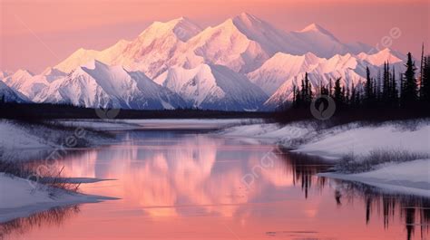 An Alaska Lake Reflecting The Peaks Of The Mountains Background, Alaska ...
