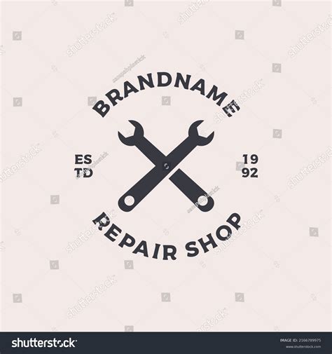 Repair Shop Logo Design Vector Illustration Stock Vector (Royalty Free ...