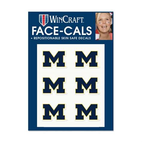 Michigan Wolverines Face Cals Temporary Tattoos - Detroit Game Gear