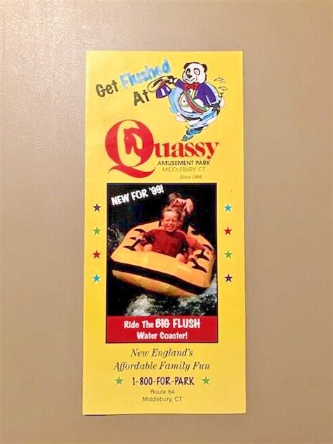 1999 Quassy Connecticut amusement park map brochure guide roller coaster VINTAGE for Sale ...