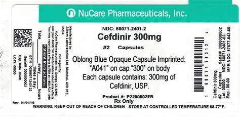 Cefdinir by NuCare Pharmaceuticals,Inc. CEFDINIR capsule