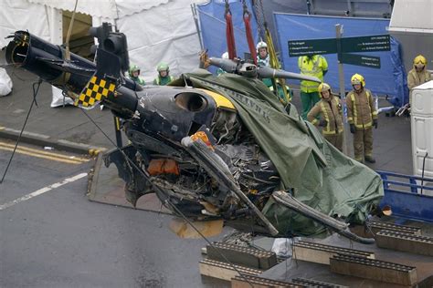 Mangled Police Helicopter Removed from Clutha Vaults Pub in Glasgow [PICTURES]