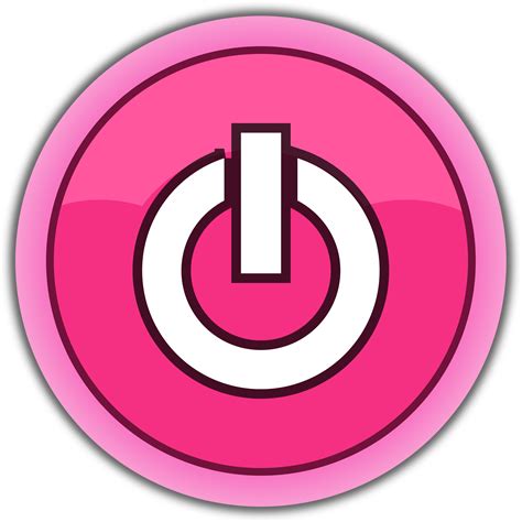 Clipart - pink button power