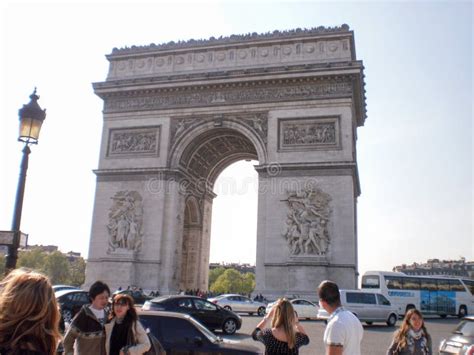 Main Facade of the Arc De Triomphe Built in the 19th Century by Napoleon Bonaparte in Paris ...