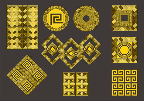 Decorative Gold Greek Symbols Set 137647 Vector Art at Vecteezy