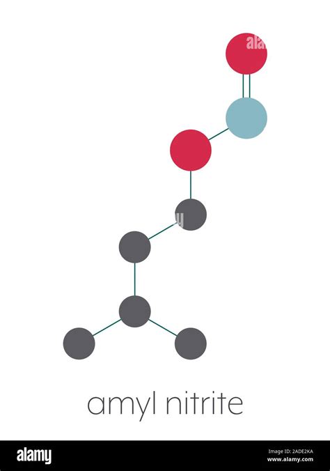 Amyl nitrite molecule. Used in treatment of angina and as a ...