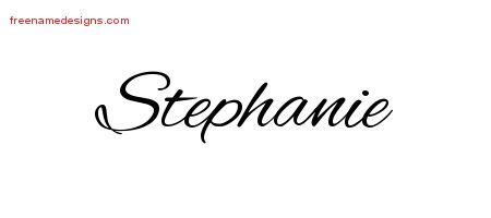 Cursive Name Tattoo Designs Stephanie Download Free - Free Name Designs