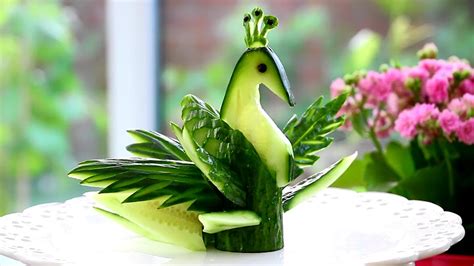 ItalyPaul - Art In Fruit & Vegetable Carving Lessons: Cucumber Peacock - Fruit Vegetable Carving ...