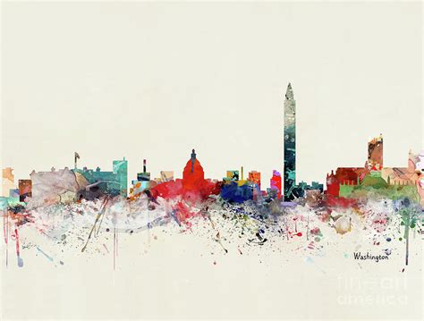 Washington Dc Skyline Painting by Bri Buckley - Fine Art America