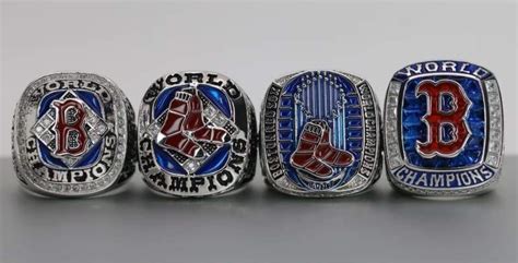 Boston Red Sox World Series Ring Set (2004, 2007, 2013, 2018) - Premiu ...