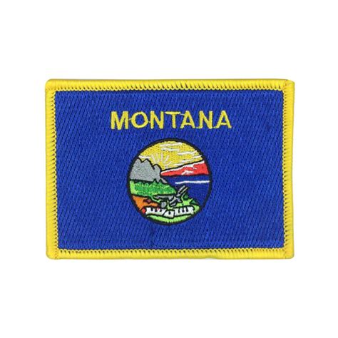 State of Montana Flag Patch US Embroidered Patch Gold Border Iron On ...