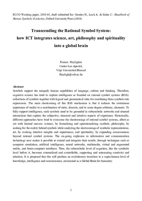 (PDF) Transcending the Rational Symbol System: how ICT integrates science, art, philosophy and ...