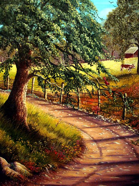 Country Road Painting by David G Paul