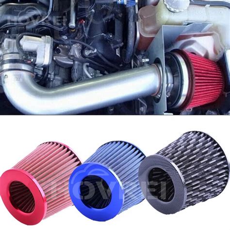 Universal Performance Air Filter 3" 76mm Air Intake Filter 160mm Height High Flow Cone Cold Air ...