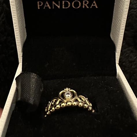 pandora princess ring hardly used, no flaws size 6 - Depop