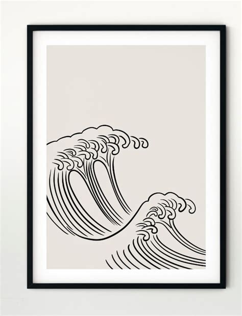 Japandi Print Wave Line Art Abstract Wave Art Black and White - Etsy in 2022 | Wave art ...