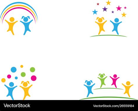 Kids play logo design Royalty Free Vector Image