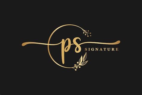 Premium Vector | Luxury signature initial ps logo design Handwriting ...