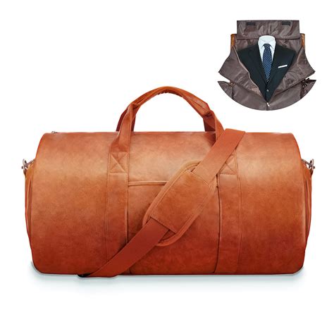 Buy Carry on Garment Duffle Bag Leather Suit Travel Bag, Convertible ...