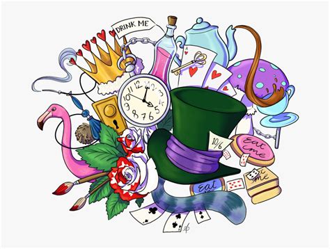 Transparent Alice In Wonderland Clock Png - Eat Me Drink Me Alice In ...