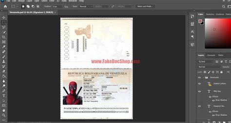 Venezuela Passport Template PSD - Fakedocshop