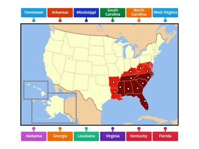 Southeastern states and capitals - Teaching resources