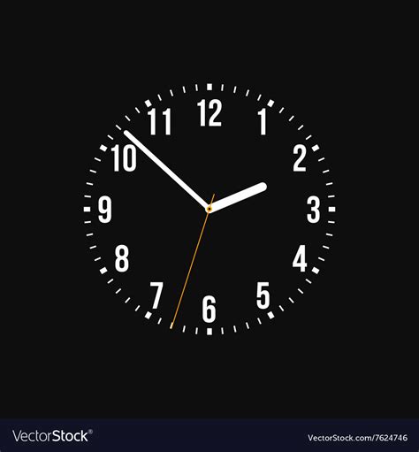 Clock on a black background Royalty Free Vector Image