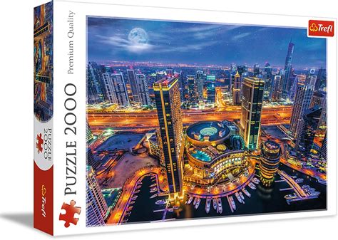 Amazon.com: Trefl 2000 Piece Jigsaw Puzzles, Lights of Dubai, City Lights Puzzles, Dubai United ...