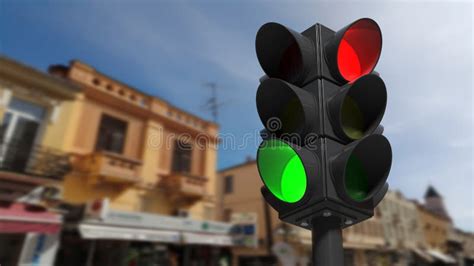 Traffic Lights on Green and Red Stock Illustration - Illustration of architecture, system: 69045266