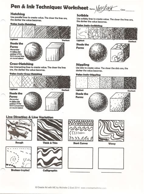 Shading Techniques Worksheet