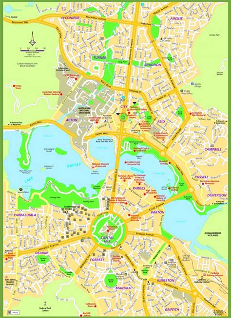 Canberra street map - Ontheworldmap.com