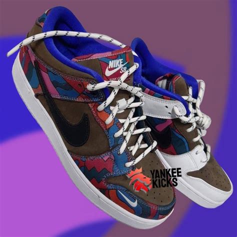 Parra x Nike SB Dunk Low Fire Pink/Gym Red-Mocha-White-Royal Blue-Black – Sneaker Novel